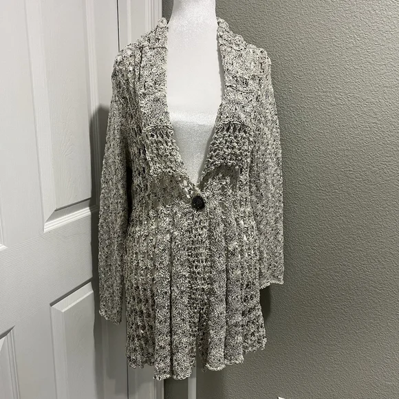 Soft Surroundings Long Sleeve Knitted Cardigan Sweater Womens Sz PS Petite Small - Picture 1 of 11